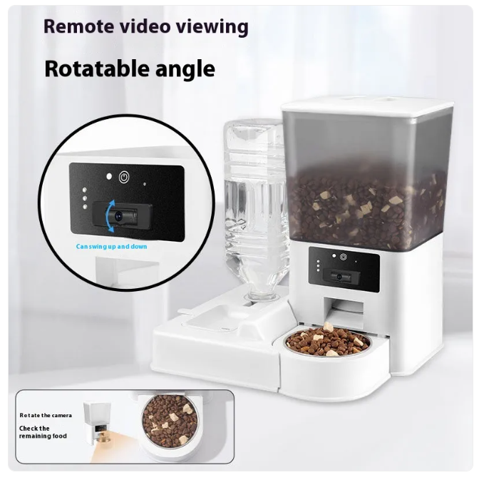 Smart Dual-Bowl Video Feeder | Food & Water | Live Camera & Voice Call | WiFi | Cats & Dogs