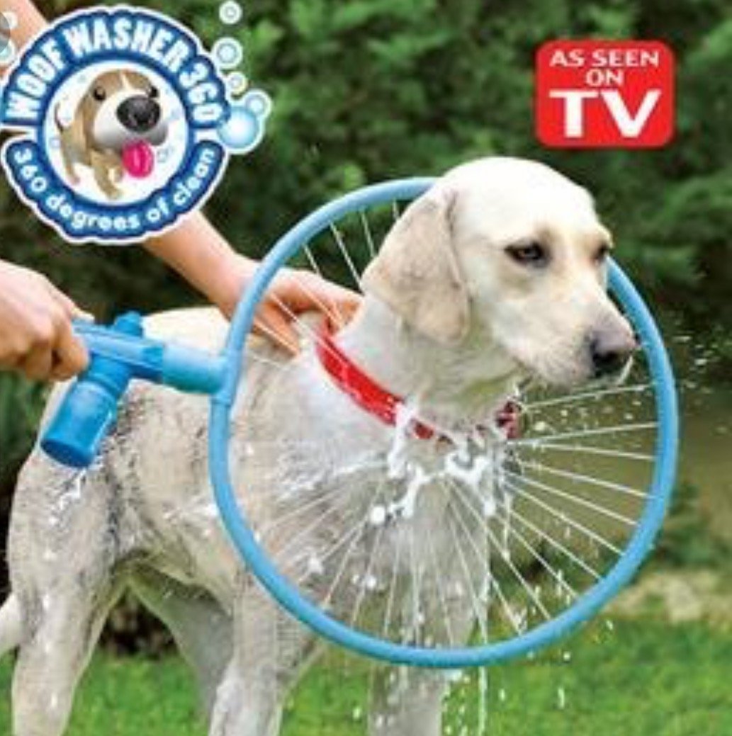 Dog Wash Ring | 360° Hose Spray Ring for Easy Bath Time | 40cm | Outdoor Pet Shower Tool