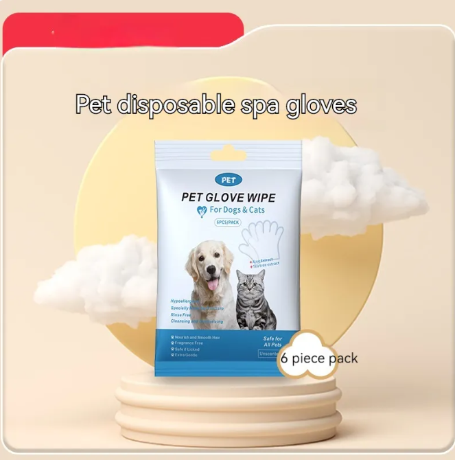 Pet Cleaning Gloves & Wipes for Dogs & Cats | Ear, Eye, Tooth, Paw & Body Care | 6 Options