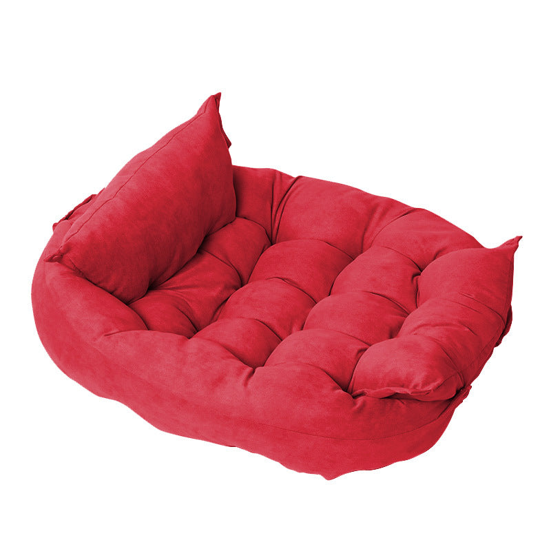 Luxury Velvet Folding Pet Cushion | Dogs & Cats | PP Cotton Fill | S–XL | 11 Colors