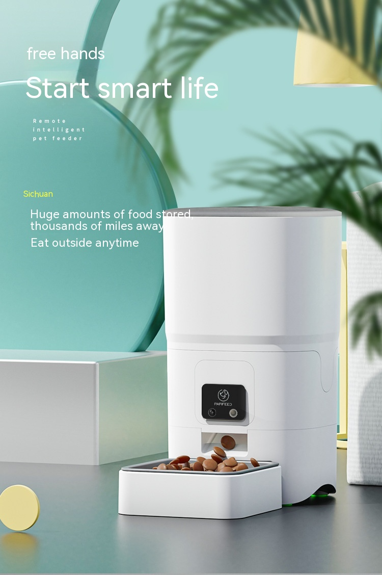 PAPIFEED 6L Smart Auto Pet Feeder | WiFi App Control | Voice Recording | Stainless Steel Bowl | Cats & Dogs