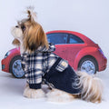 Cashmere-Blend Hoodie Coat for Small Dogs | Pomeranian | Navy & Gray