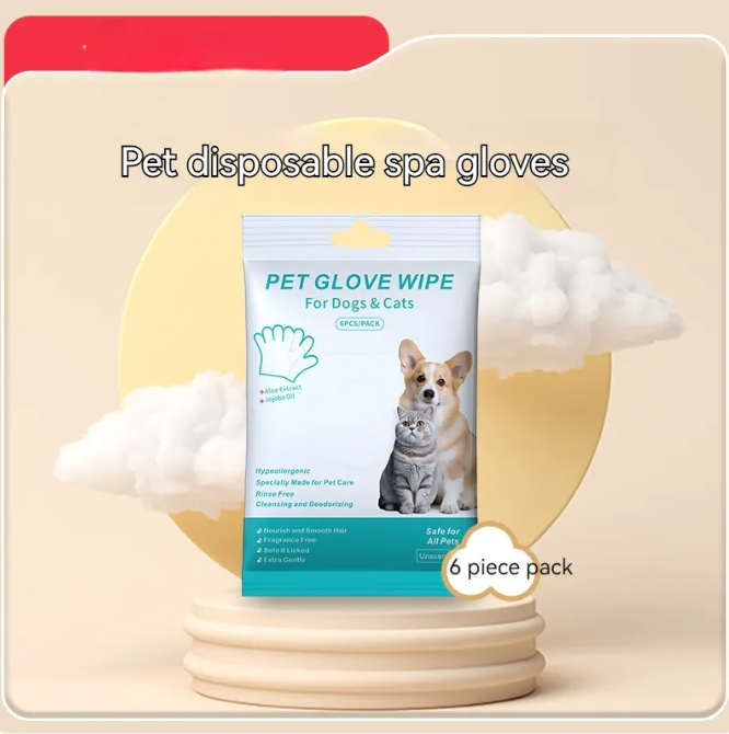 Pet Cleaning Gloves & Wipes for Dogs & Cats | Ear, Eye, Tooth, Paw & Body Care | 6 Options