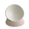 Adjustable Angle Cat Bowl | Tilted Non-Slip Feeding Bowl | Flat-Face Friendly | White & Pink