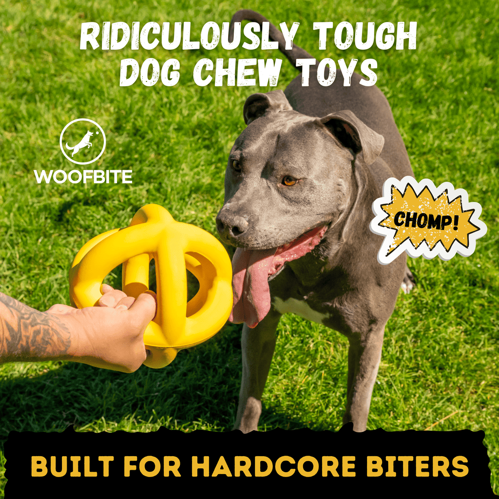 WOOFBITE Sphere Dog Toy | Cross-Cage Design | Industrial-Strength Rubber | Lifetime Guarantee