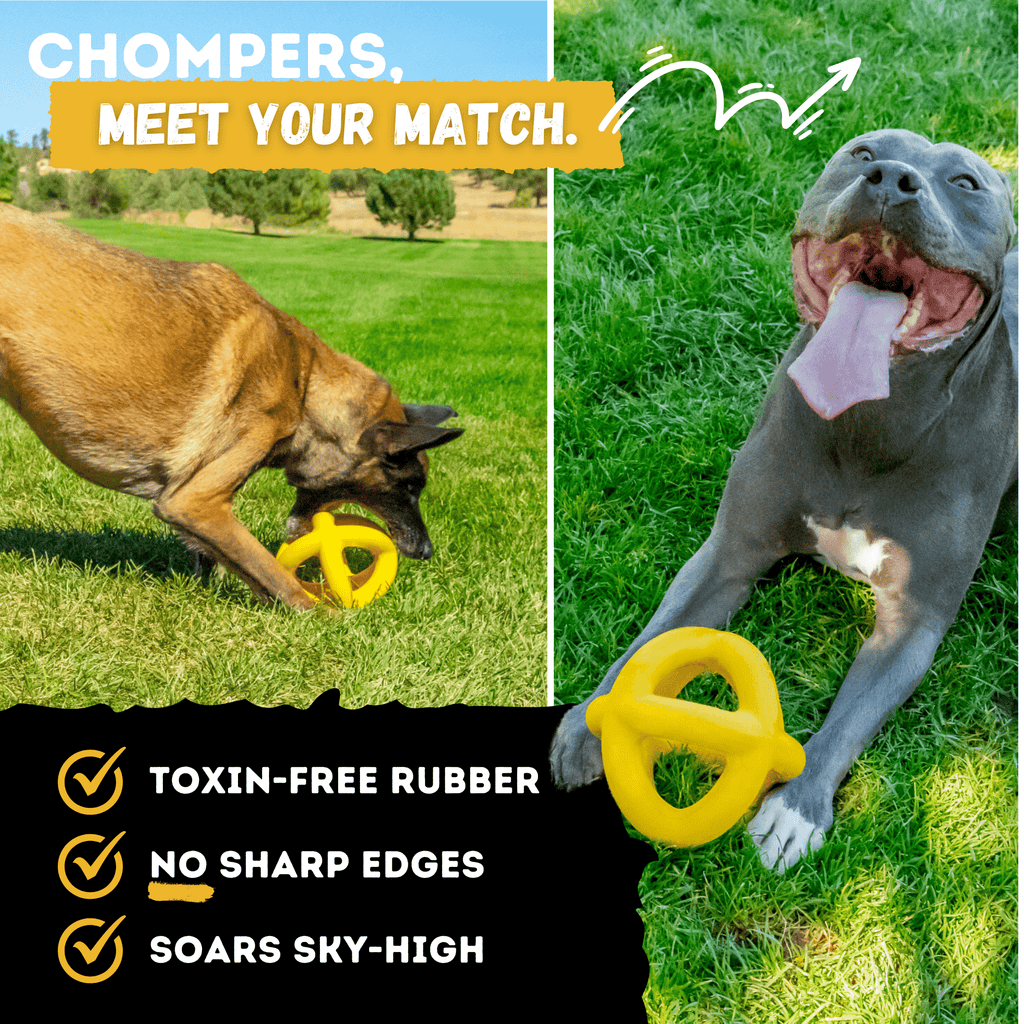 WOOFBITE Sphere Dog Toy | Cross-Cage Design | Industrial-Strength Rubber | Lifetime Guarantee