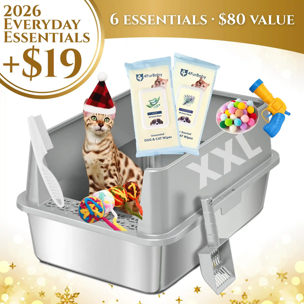 XXL Stainless Steel Cat Litter Box | High Sides, Low Entry | 304 Steel | Multi-Cat & Large Breeds