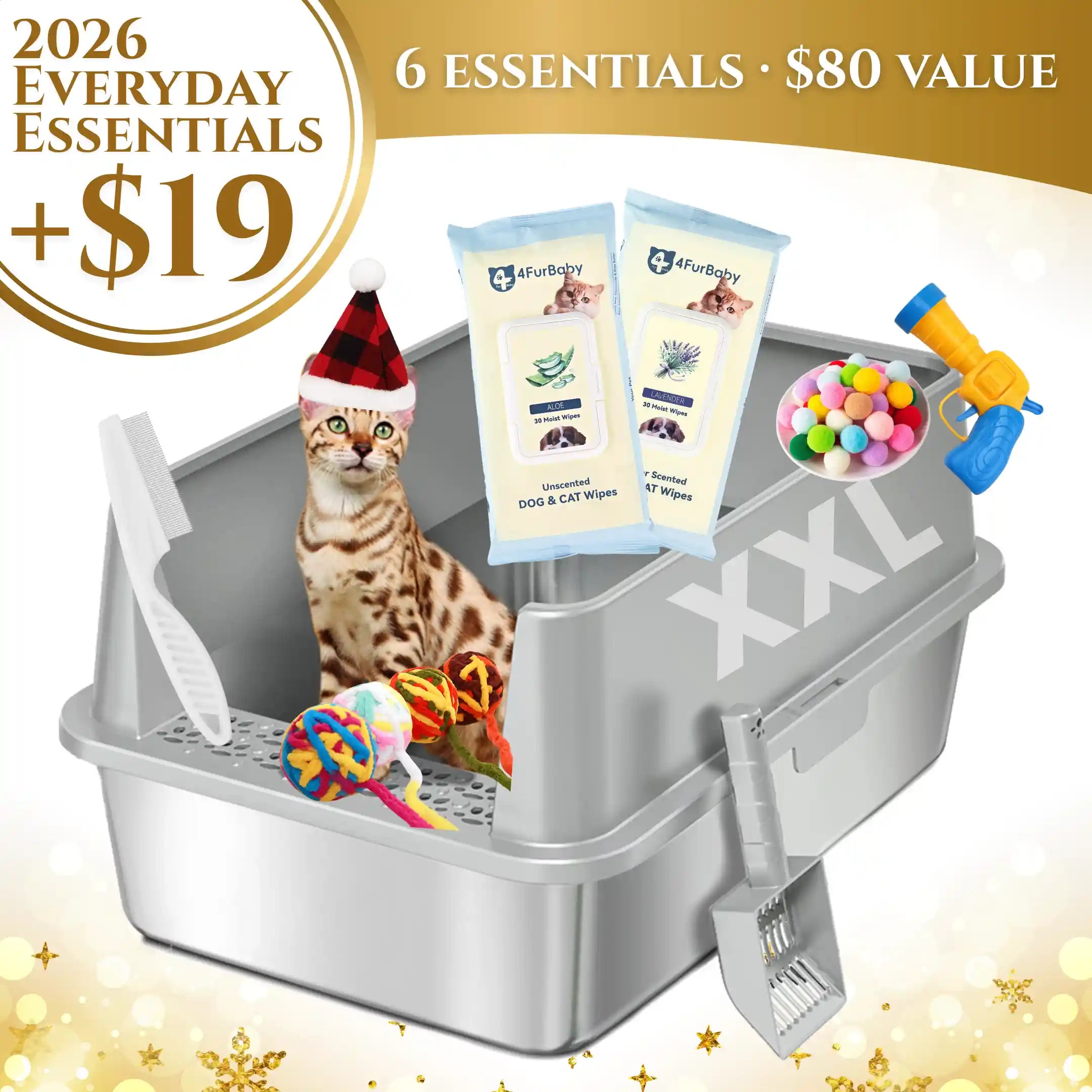 XXL Stainless Steel Cat Litter Box | High Sides, Low Entry | 304 Steel | Multi-Cat & Large Breeds