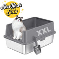 XXL Stainless Steel Cat Litter Box | High Sides, Low Entry | 304 Steel | Multi-Cat & Large Breeds