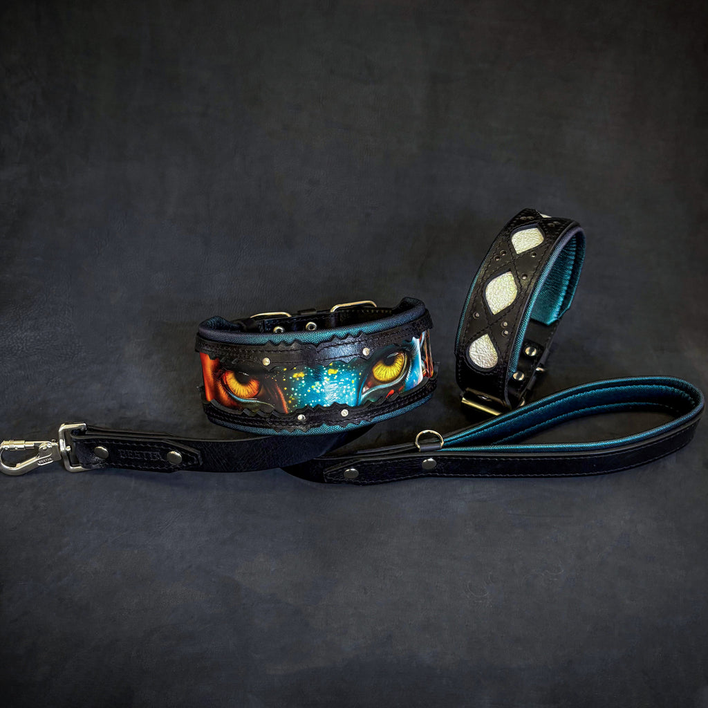 Bestia Avatar Limited Edition Dog Collar | Light-Reflective Leather | Orthopedic Foam | Handmade in Europe