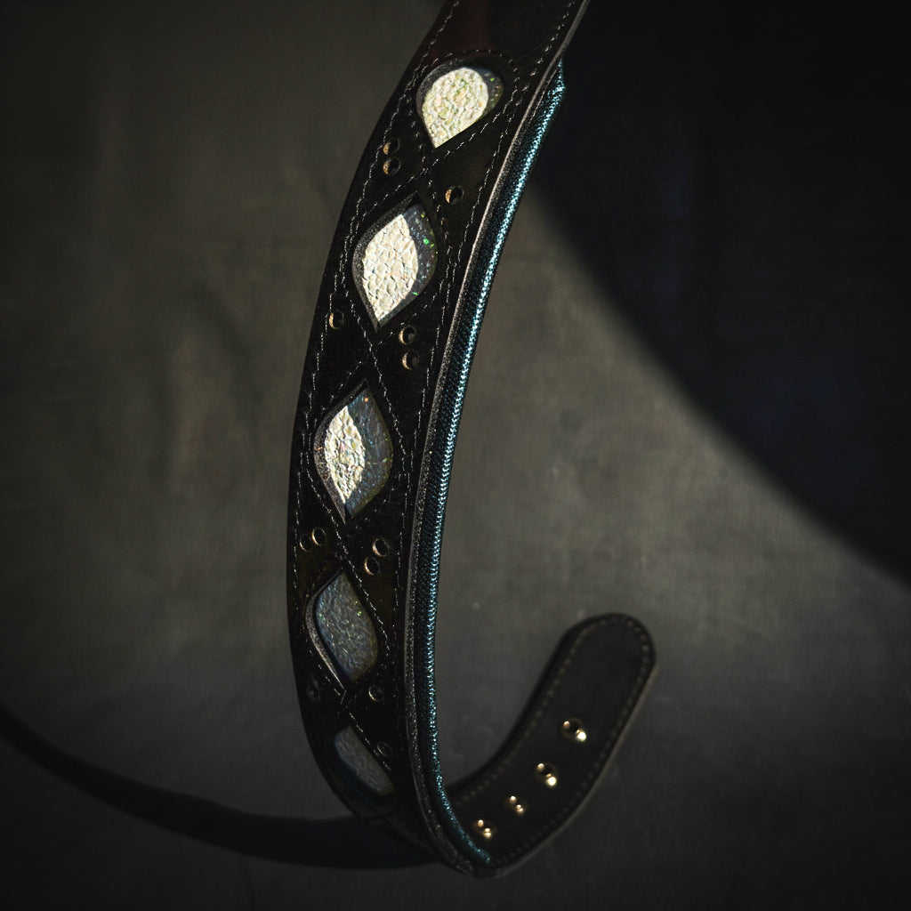 Bestia Avatar Limited Edition Dog Collar | Light-Reflective Leather | Orthopedic Foam | Handmade in Europe