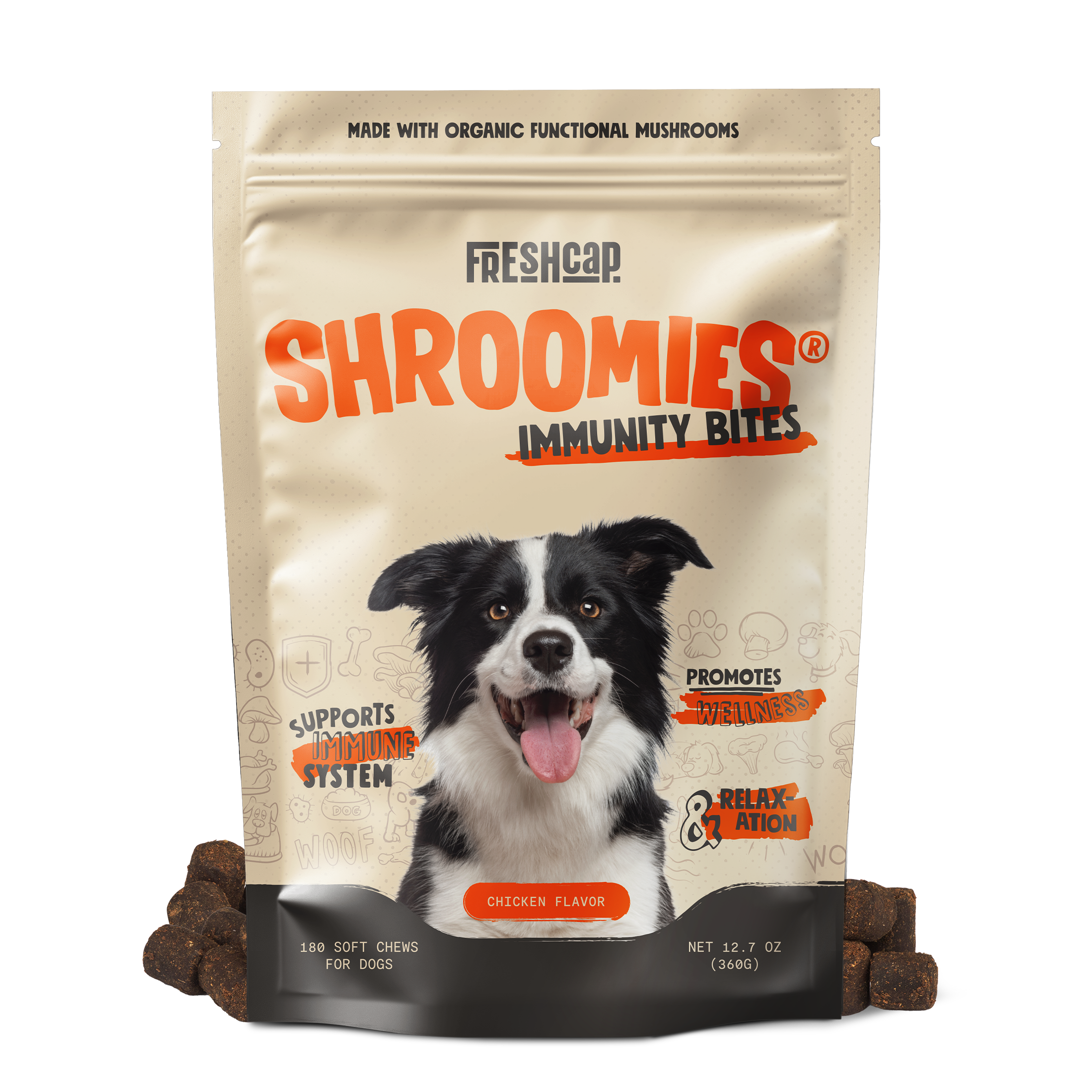 Organic Mushroom Complex for Dogs | 7-Mushroom Soft Chews | Immune & Calm Support