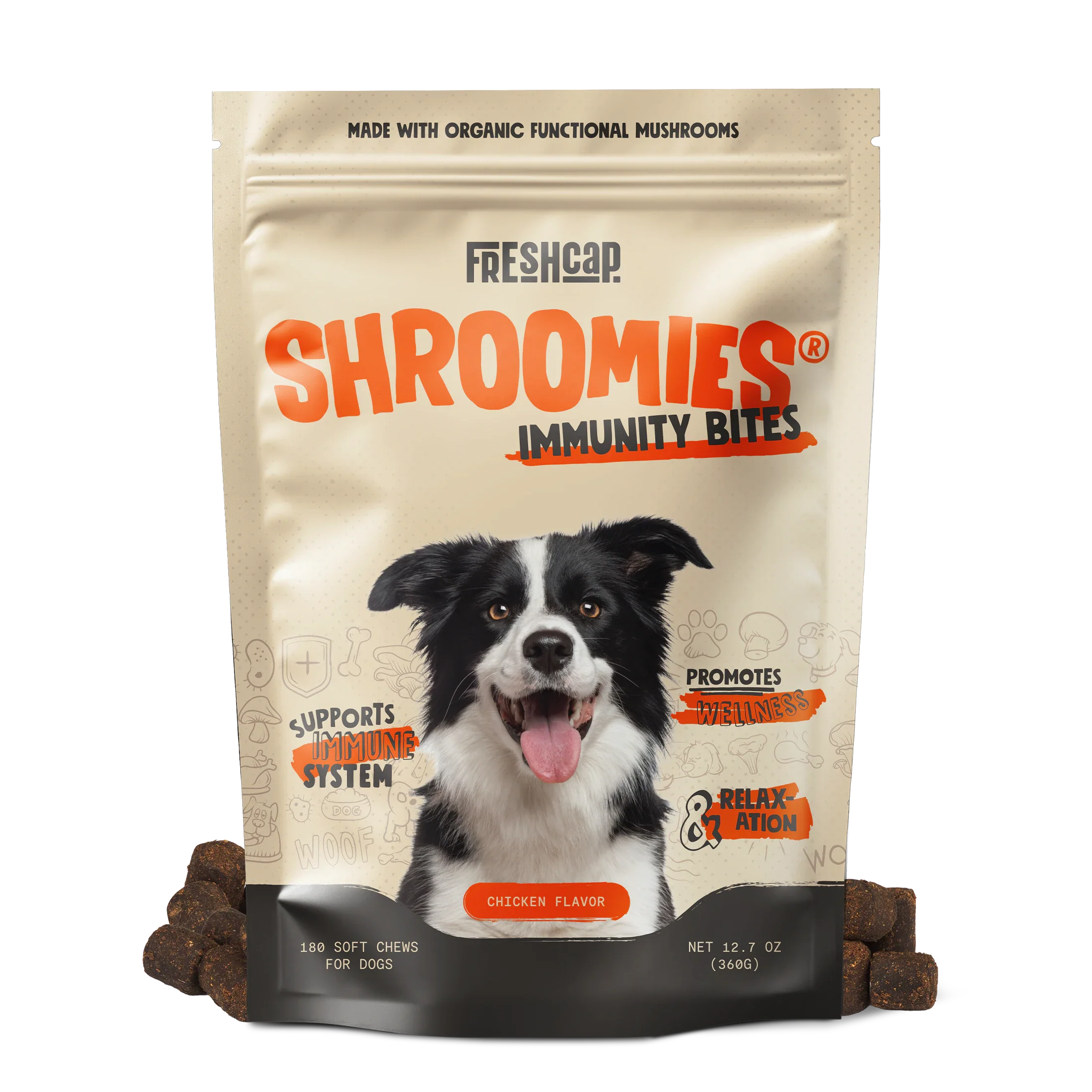 Organic Mushroom Complex for Dogs | 7-Mushroom Soft Chews | Immune & Calm Support