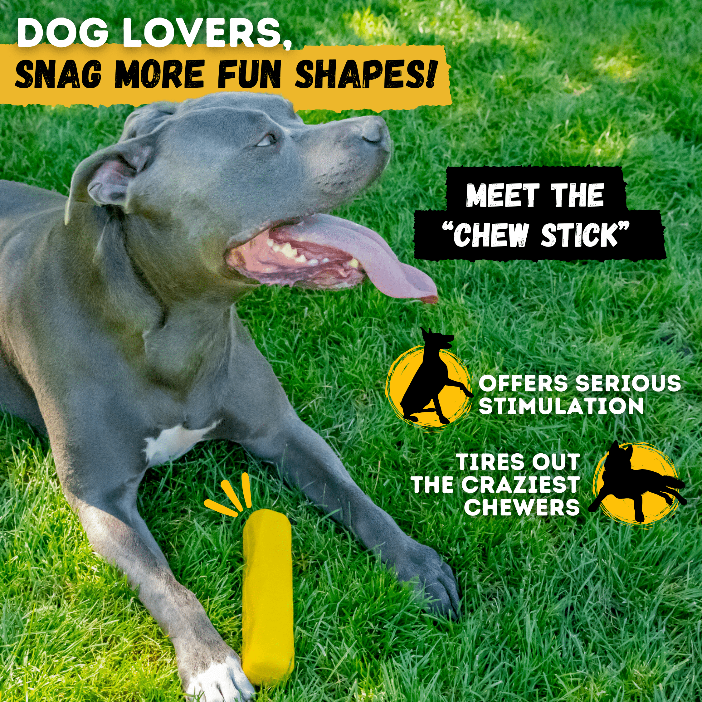 WOOFBITE Dog Toy | Industrial-Strength Natural Rubber | Lifetime Guarantee | Large Dogs