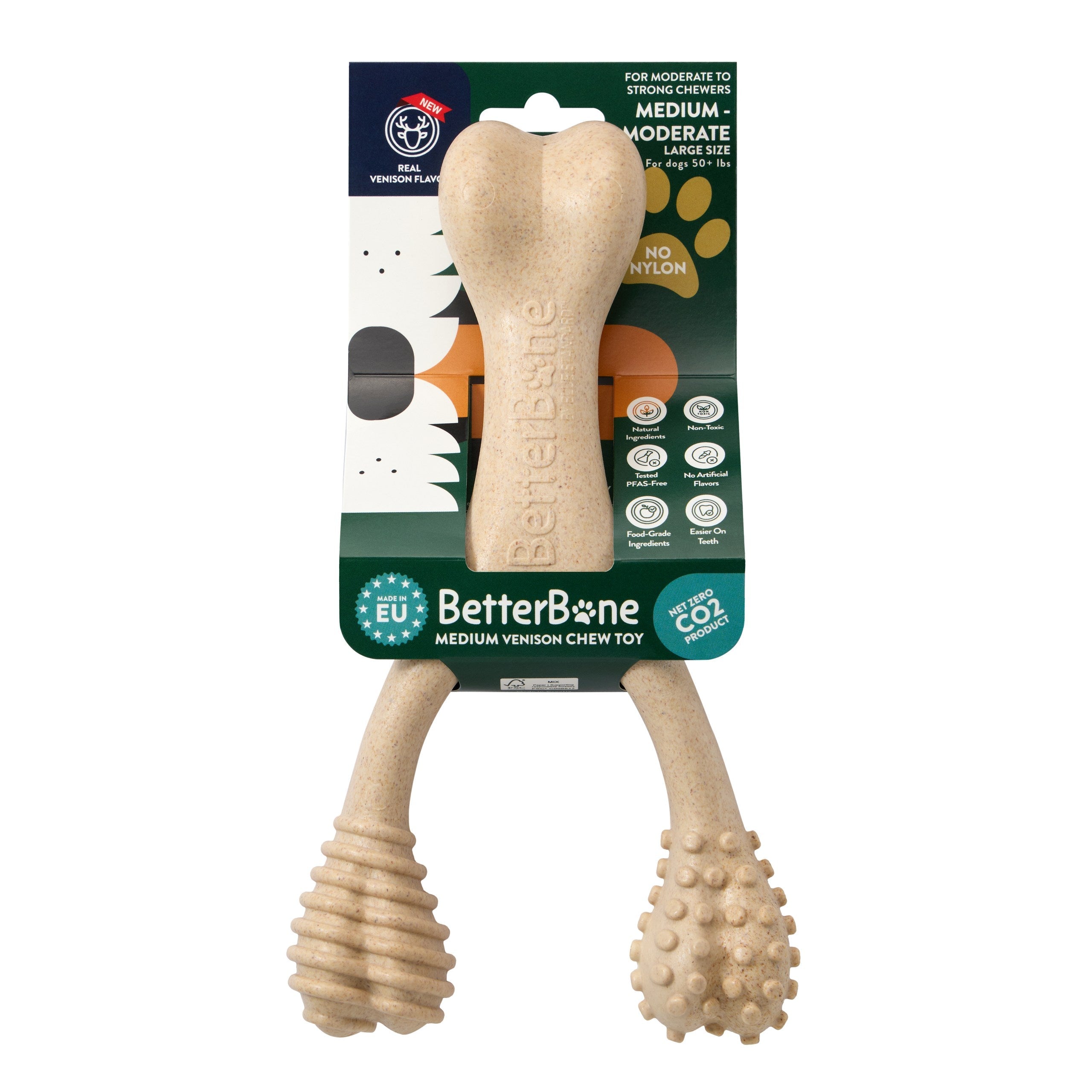 BetterBone MODERATE | Plant-Based Daily Chew Toy for Dogs | Non-Toxic, Hypoallergenic | 3 Sizes