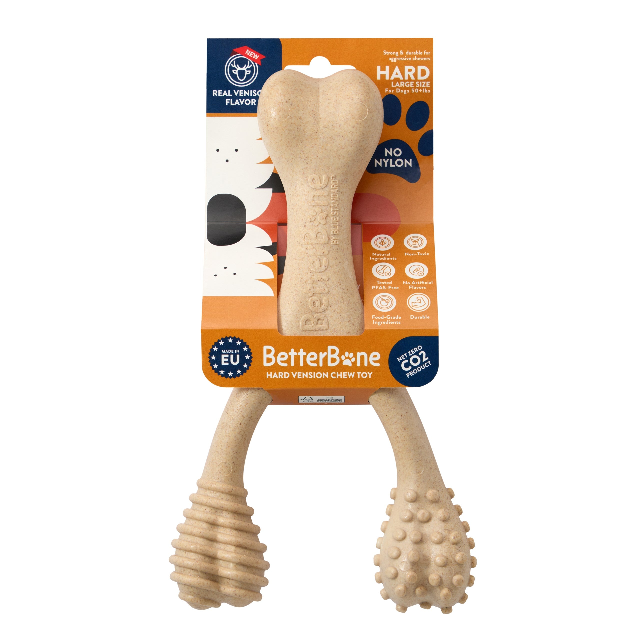 BetterBone HARD | Plant-Based Ultra-Durable Dog Chew Toy | Non-Toxic, Hypoallergenic | 3 Sizes